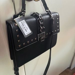 Badgley Mischka Black Chain Accent Handbag